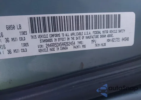 2010 Chrysler Town & Country Touring из США, поврежденный, VIN 2A4RR5DX5AR262454